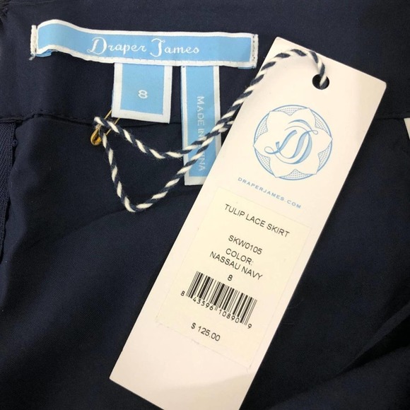 Draper James Tulip Lace Skirt Navy NWT Size 8 - Picture 4 of 12